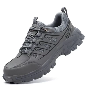 0265 Microfiber leather rubber sole steel toe anti puncture lightweight safety sport shoes for men