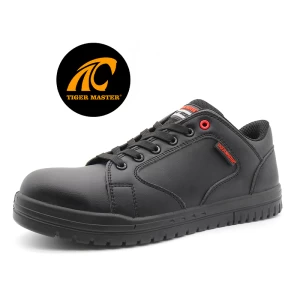 TM202L negro cuero de microfibra aceite antideslizante suela de pu puntera compuesta zapatos de seguridad antipinchazos con CE
