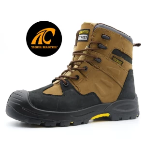 TM133 Tiger master heat resistance rubber sole steel toe anti puncture safety shoes work boots for men