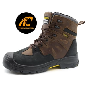 TM134 Heat resistance rubber sole steel toe prevent puncture oil industry safety boots for men