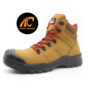 TM140 nubuck leather non-slip pu sole composite toe anti puncture mining safety boots for men