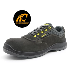 TM223-1 CE vérifié anti-dérapant semelle en cuir suédé gris composite orteil chaussures de sécurité anti-crevaison pour hommes