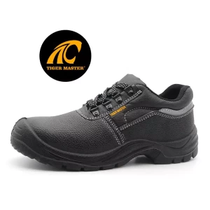 TM058L Black cow leather oil slip resistant pu sole steel toe puncture proof men's safety shoes work
