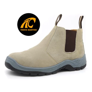 TM033-1 Anti slip pu sole steel toe prevent puncture elastic band cheap safety shoes without laces