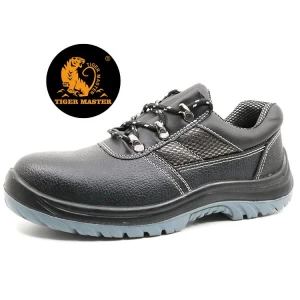 TM003L Tiger master sola PU antiderrapante sapatos de segurança de couro biqueira de aço para homens