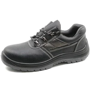 TM003L Antideslizante a prueba de agua cuero negro puntera de acero zapatos de trabajo para hombres seguridad