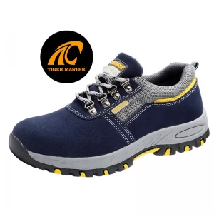 TM2038 Non slip rubber sole cow suede leather anti static steel toe sport type safety shoes
