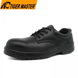 TM070 Black non slip steel toe manager executive safety shoes for men