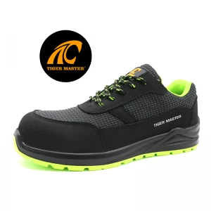 TM269 Zapatos de seguridad de aeropuerto antipinchazos con punta de compuesto antideslizante negro para hombres