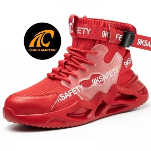 TM271R 红色软EVA鞋底钢趾防刺穿时尚女式运动鞋安全鞋
