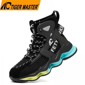 TM3052 Zapatos de seguridad de zapatillas de deporte de moda con suela de EVA suave para hombres con punta de acero liviano