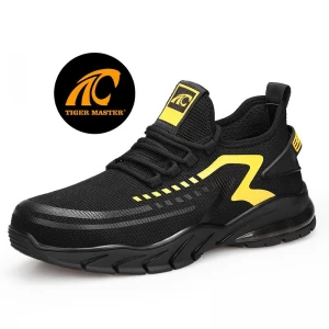 TM3061 shock absorption rubber sole steel toe sports safety shoes fashion
