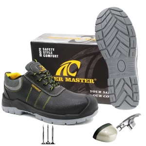 TM007L Novos sapatos de trabalho de segurança de construção à prova de punção com sola de PU e biqueira de aço