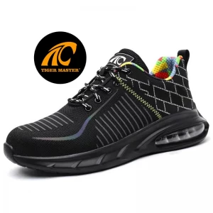 TM3163 حذاء رياضي آمن خفيف الوزن باللون الأسود للرجال مع مقدمة فولاذية