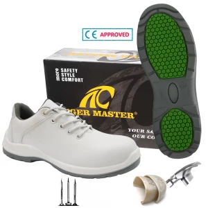TM084 حذاء سلامة الشيف الأبيض المضاد للانزلاق من الألياف الزجاجية المقاوم للثقب للمطبخ