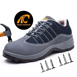 TM3219 chaussures de sécurité en daim avec embout en acier antidérapant et plaque intermédiaire en acier pour hommes, prix bon marché