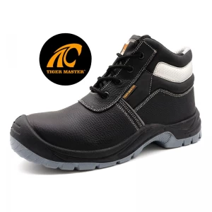 TM3233 Sapatos de segurança de construção anti-furos com biqueira de aço preto para homens