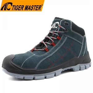 TM255 Anti slip steel toe anti puncture suede leather safety shoes men