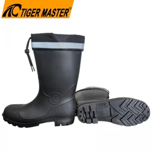 GB42 Steel Toe Puncture Proof Black PVC Safety Rain Boots for Construction - COPY - s6f3ch