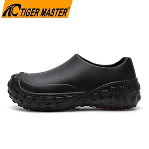 TM3390 Anti-skid Waterproof Lightweight Black EVA Kitchen Chef Work Shoes