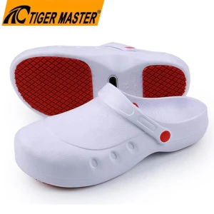 TM080-1 Anti-skid Waterproof White EVA Kitchen Chef Safety Shoes for Restaurant
