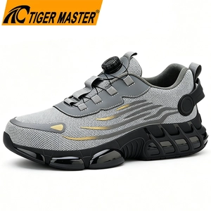 TM3521 Zapatos de seguridad deportivos de moda de almacén antipinchazos con punta de acero antideslizantes y hebilla inteligente
