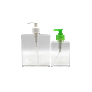 Plastic PET-fles met vierkante cosmetische lotion