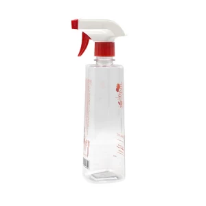 Flacone spray quadrato in plastica per uso domestico