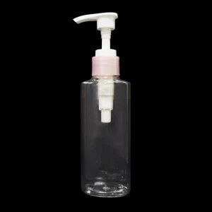 Botella de bomba de loción transparente PET plana de 100 ml