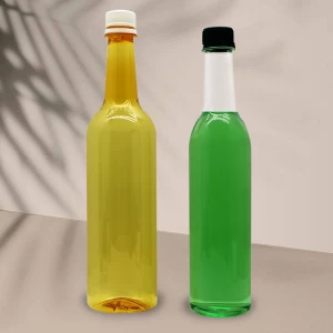 Weinflaschen aus Kunststoff mit langem Hals, rund, leer, 500 ml, 750 ml