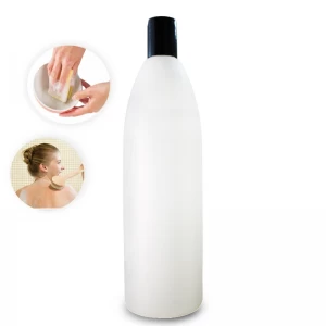 Frasco de plástico branco espremedor de xampu de 1 litro