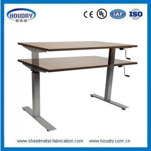 चीन Cleaner safer adjustable hand crank standing desk with steel handle उत्पादक