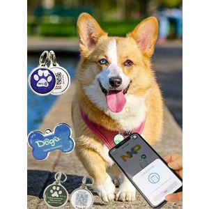 卸売注文の金属フレーム NFC エポキシ コーティングされた犬タグ QR コード追跡