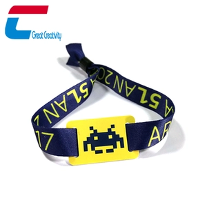 Venta caliente al por mayor de encargo NTAG213 NFC de pulsera de tela