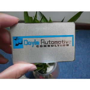 metallic looking business metal card with etched numbering