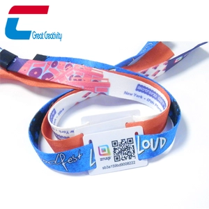 woven RFID wristband qr code tag