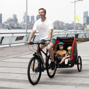 Quick Release-wiel Fietskind 2 Dubbele kinderfietslading Opvouwbare kinderaanhanger en kinderwagen voor fietsen