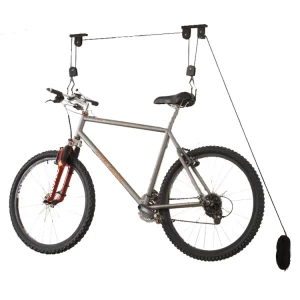 Ceiling Mount Black Powder Coating Bike Hoist Wall Hook Holder Lift Bike Hanging Rack Stand Practical Mountain