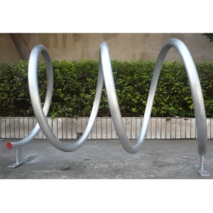 Supports commerciaux de stationnement de bicyclette de moto d'hélice en acier en spirale