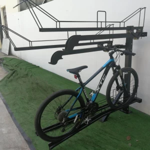 Support de sol créatif pour porte-vélos extérieur à deux niveaux en aluminium pour tous les stationnements de vélos