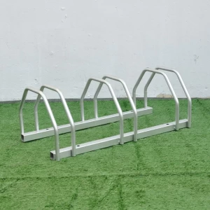 Suporte de bicicleta externo personalizado para exibição de 3 bicicletas suporte de chão