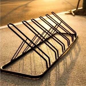 Floor Mounted 6 Space Saving Carbon Steel Bicycle Parking Frame