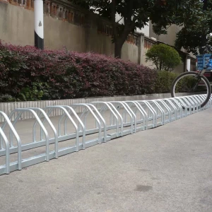 Support de sol de rue double face horizontal support de stationnement simple vélo