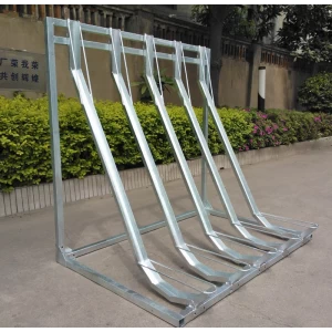 Hot-Galvanized Semi Vertical Upright Bike Stand Rack for 5 Bikes