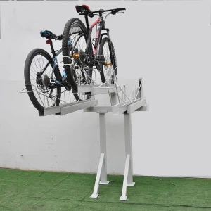 Support de stationnement de support de vélo vertical à 2 niveaux de vente chaude enduit de poudre