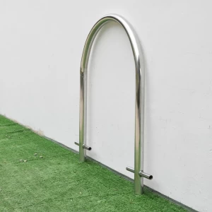 Supporto per rack a U rovesciato per bicicletta singola a cerchio interrato in acciaio al carbonio