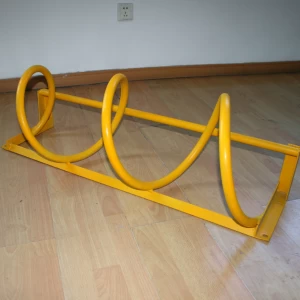 Желтая напольная подставка из углеродистой стали, многоместная велосипедная стойка, одинарная