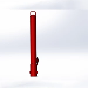 Yellow Powder Coated Red Reflective Tape Removable Bollard