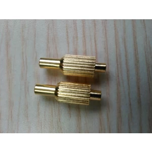 Brass gold plated pogo pin with knurl