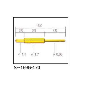 Messing pogo pin met vergulde SF-PPA169G-170